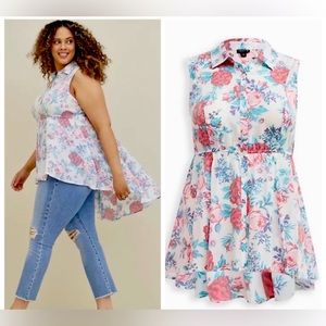 Torrid floral poplin blouse Sz.2